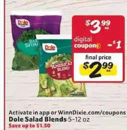 Winn Dixie Dole Salad Blends offer