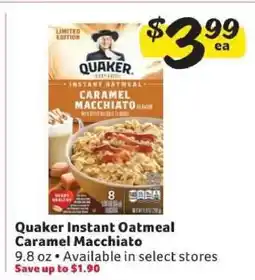 Winn Dixie Quaker Instant Oatmeal Caramel Macchiato offer