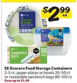Winn Dixie SE Grocers Food Storage Containers offer