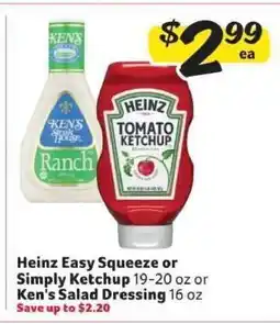 Winn Dixie Heinz Easy Squeeze or Simply Ketchup or Ken's Salad Dressing offer