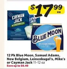 Winn Dixie 12 Pk Blue Moon, Samuel Adams, New Belgium, Leinenkugel's, Mike's or Cayman Jack offer