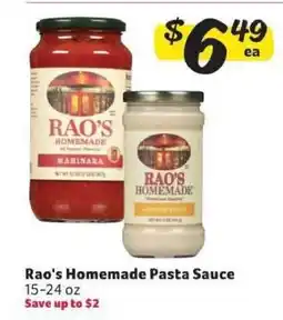 Winn Dixie Rao's Homemade Pasta Sauce offer