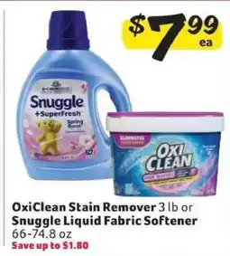 Winn Dixie Oxiclean Stain Remover or Snuggle Liquid Fabric Softener offer