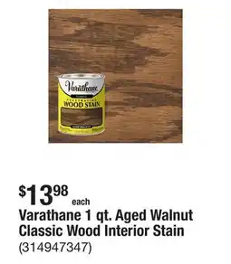 The Home Depot Varathane 1 qt. Aged Walnut Classic Wood Interior Stain offer
