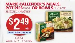Smart & Final MARIE CALLENDER'S MEALS, POT PIES OR BOWLS offer