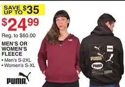 Dunham's Sports PUMA MEN'S OR WOMEN'S FLEECE offer