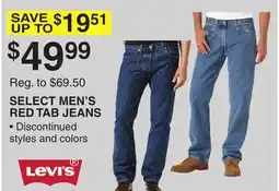 Dunham's Sports LEVI'S SELECT MEN'S RED TAB JEANS offer