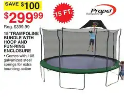 Dunham's Sports 15' TRAMPOLINE BUNDLE WITH HOOP AND FUN-RING ENCLOSURE offer
