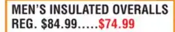 Dunham's Sports MEN'S INSULATED OVERALLS offer
