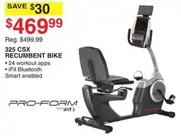 Dunham's Sports PRO-FORM 325 CSX RECUMBENT BIKE offer