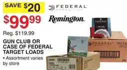 Dunham's Sports GUN CLUB OR CASE OF FEDERAL TARGET LOADS offer