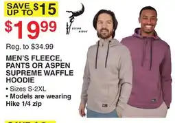 Dunham's Sports MEN'S FLEECE, PANTS OR ASPEN SUPREME WAFFLE HOODIE offer