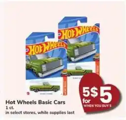 Safeway Hot Wheels Basic Cars offer
