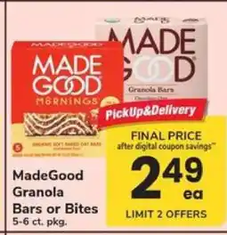 Safeway MadeGood Granola Bars or Bites offer