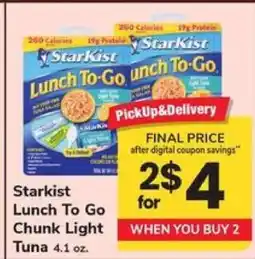 Safeway Starkist Lunch To Go Chunk Light Tuna offer