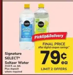 Safeway Signature SELECT Seltzer Water offer
