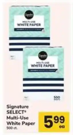 Safeway Signature Select Multi-Use White Paper offer