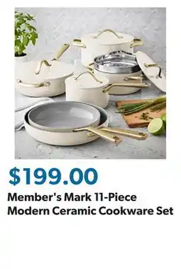 Sam's Club Member's Mark 11-Piece Modern Ceramic Cookware Set offer