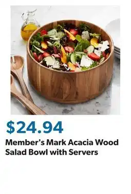 Sam's Club Member's Mark Acacia Wood Salad Bowl with Servers offer