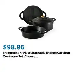 Sam's Club Tramontina 4-Piece Stackable Enamel Cast Iron Cookware Set (Choose Color) offer