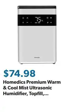 Sam's Club Homedics Premium Warm & Cool Mist Ultrasonic Humidifier, Topfill, 58 Hour Runtime offer