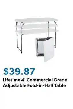 Sam's Club Lifetime 4' Commercial Grade Adjustable Fold-in-Half Table offer