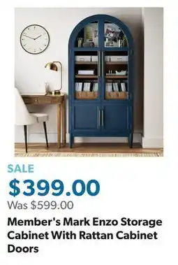 Sam's Club Member's Mark Enzo Storage Cabinet With Rattan Cabinet Doors offer