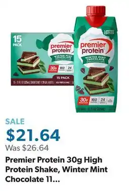 Sam's Club Premier Protein 30g High Protein Shake, Winter Mint Chocolate 11 fl. oz., 15 pk offer