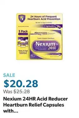 Sam's Club Nexium 24HR Acid Reducer Heartburn Relief Capsules with Esomeprazole Magnesium, 42 ct offer