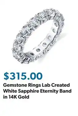 Sam's Club Gemstone Rings Lab Created White Sapphire Eternity Band in 14K Gold offer