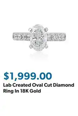 Sam's Club Lab Created Oval Cut Diamond Ring In 18K Gold offer