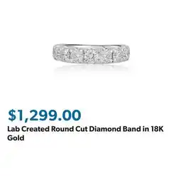 Sam's Club Lab Created Round Cut Diamond Band in 18K Gold offer