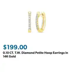 Sam's Club 0.10 CT. T.W. Diamond Petite Hoop Earrings in 14K Gold offer