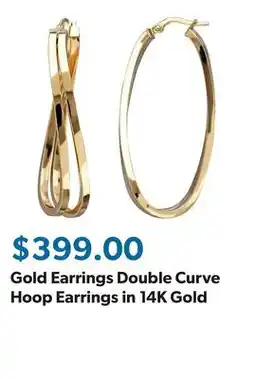 Sam's Club Gold Earrings Double Curve Hoop Earrings in 14K Gold offer