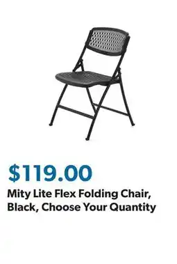 Sam's Club Mity Lite Flex Folding Chair, Black, Choose Your Quantity offer