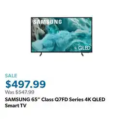 Sam's Club SAMSUNG 65 Class Q7FD Series 4K QLED Smart TV offer