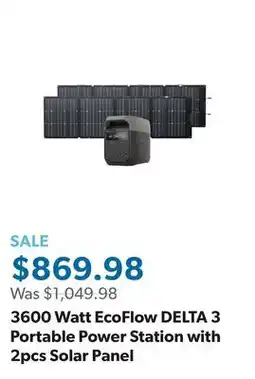 Sam's Club 3600 Watt EcoFlow DELTA 3 Portable Power Station with 2pcs Solar Panel offer