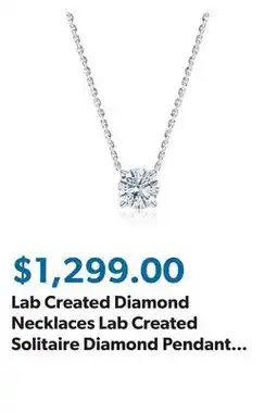 Sam's Club Lab Created Diamond Necklaces Lab Created Solitaire Diamond Pendant Necklace in 18K Gold offer