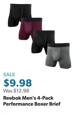 Sam's Club Reebok Men's 4-Pack Performance Boxer Brief offer