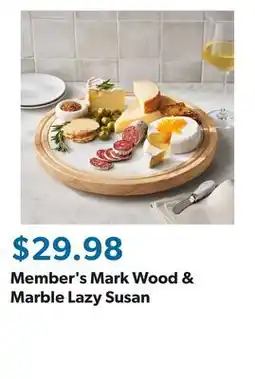 Sam's Club Member's Mark Wood & Marble Lazy Susan offer