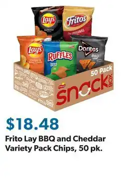 Sam's Club Frito Lay BBQ and Cheddar Variety Pack Chips, 50 pk offer