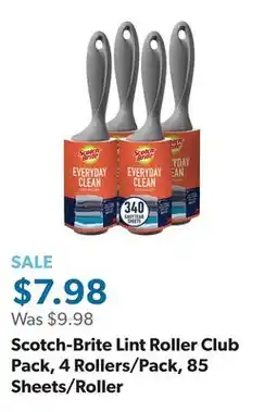 Sam's Club Scotch-Brite Lint Roller Club Pack, 4 Rollers/Pack, 85 Sheets/Roller offer