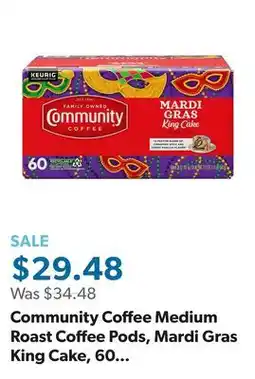 Sam's Club Community Coffee Medium Roast Coffee Pods, Mardi Gras King Cake, 60 ct offer