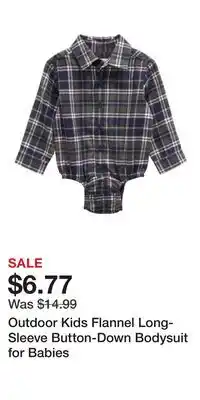 Cabela's Outdoor Kids Flannel Long-Sleeve Button-Down Bodysuit for Babies offer