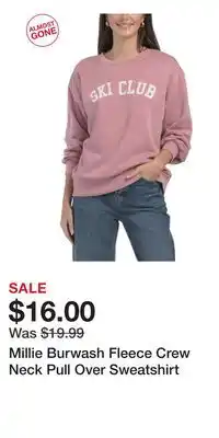 TJ Maxx Millie Burwash Fleece Crew Neck Pull Over Sweatshirt offer