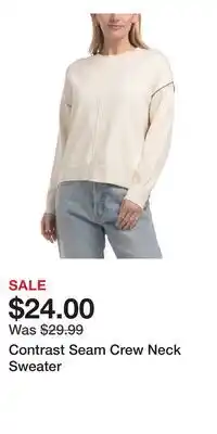 TJ Maxx Contrast Seam Crew Neck Sweater offer