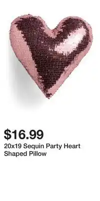 TJ Maxx 20x19 Sequin Party Heart Shaped Pillow offer