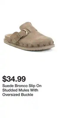 TJ Maxx Suede Bronco Slip On Studded Mules With Oversized Buckle offer