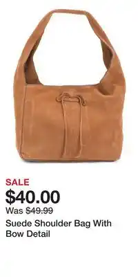 TJ Maxx Suede Shoulder Bag With Bow Detail offer