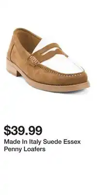 TJ Maxx Made In Italy Suede Essex Penny Loafers offer